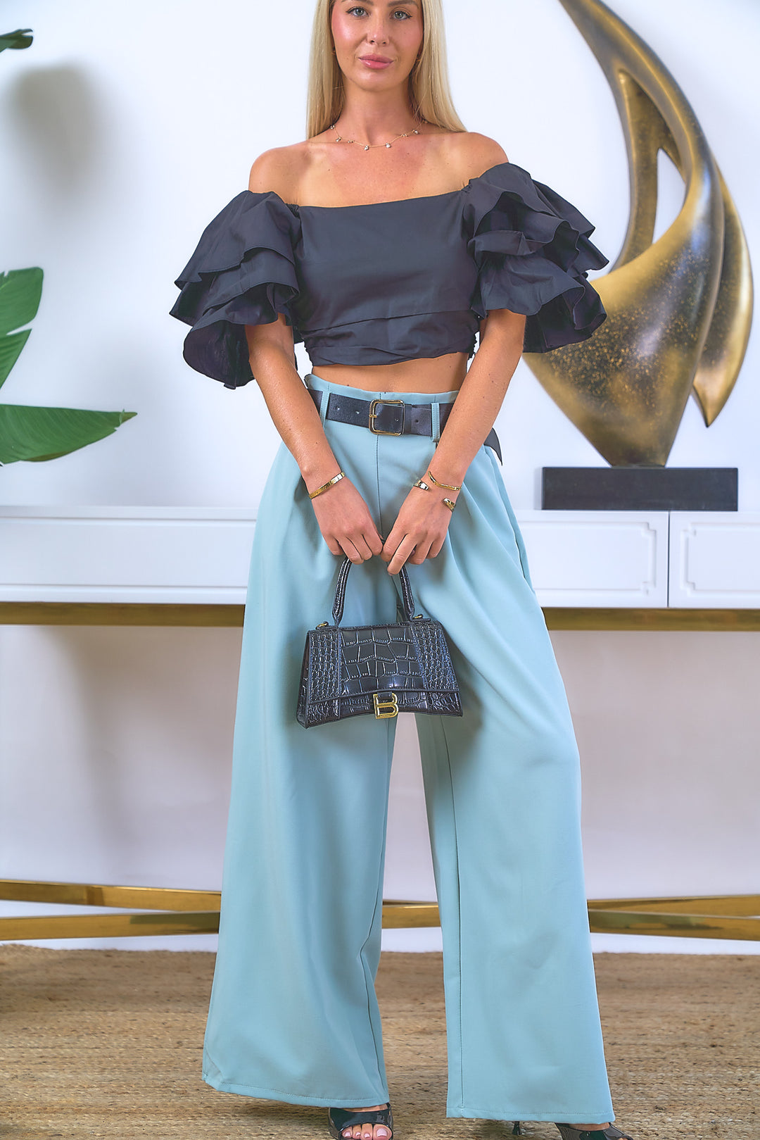 High Rise Palazzo Pants