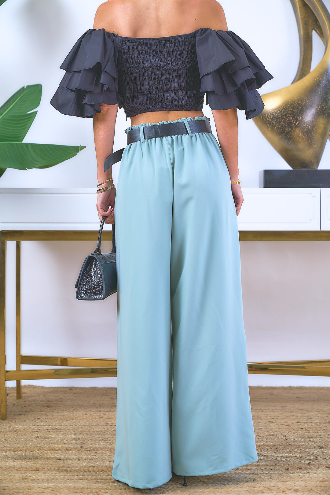 High Rise Palazzo Pants