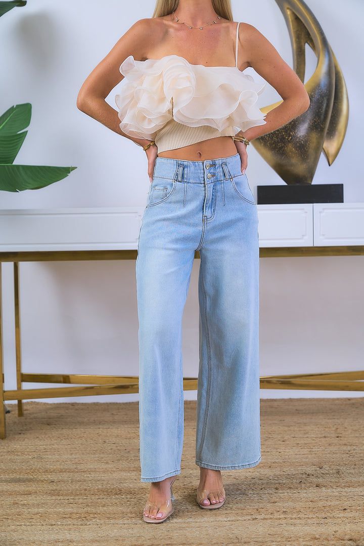 Wide Leg Denim Pants