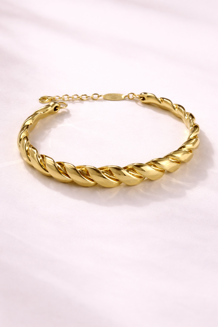 18K Gold Braided Chain Bracelet