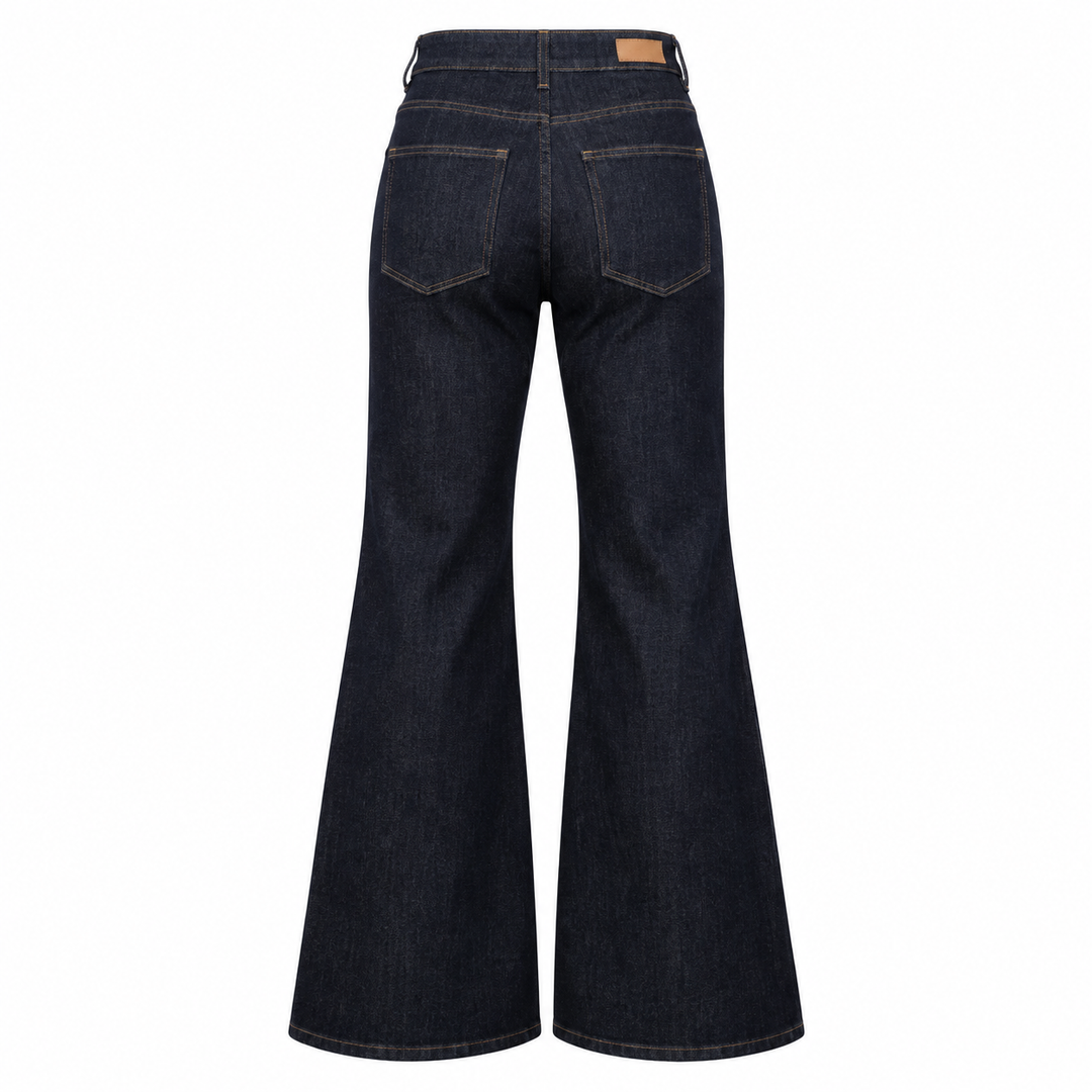 High-Rise Cargo Flare Jeans