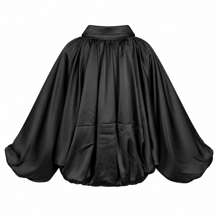 Luxe Satin Balloon Sleeve Two-Piece Set