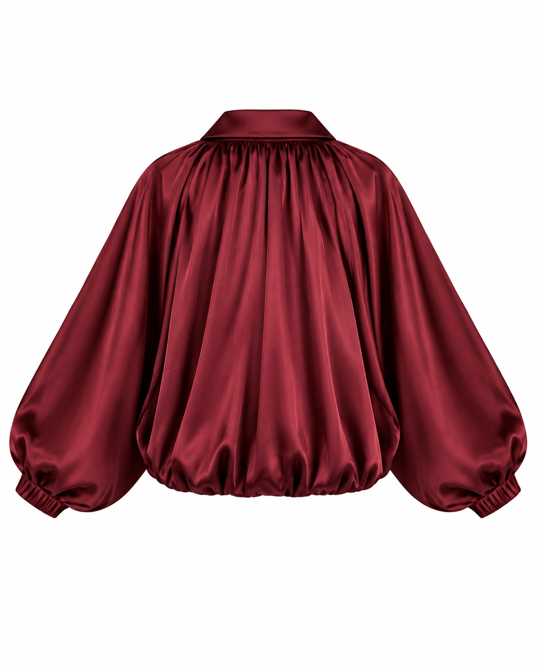 Luxe Satin Balloon Sleeve Two-Piece Set