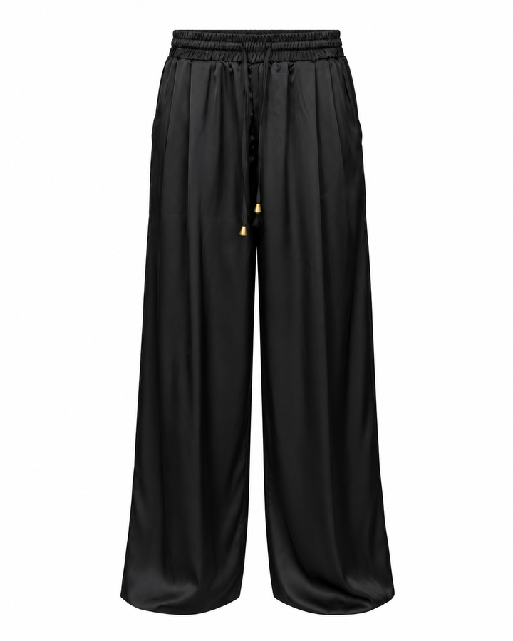 Luxe Satin Balloon Sleeve Two-Piece Set