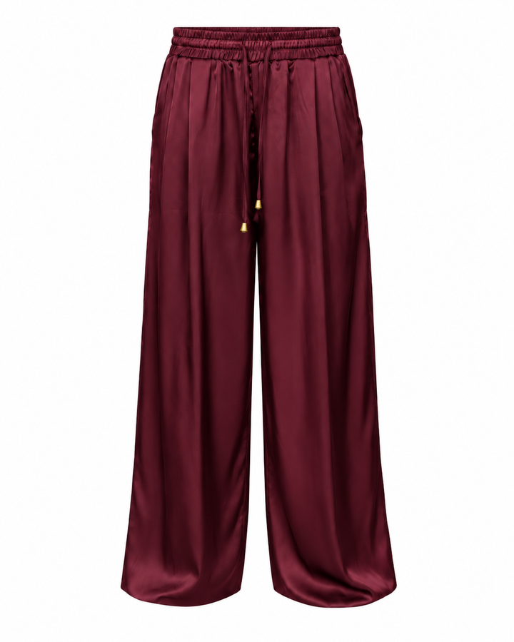 Luxe Satin Balloon Sleeve Two-Piece Set