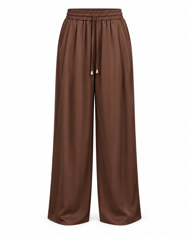Luxe Satin Balloon Sleeve Two-Piece Set