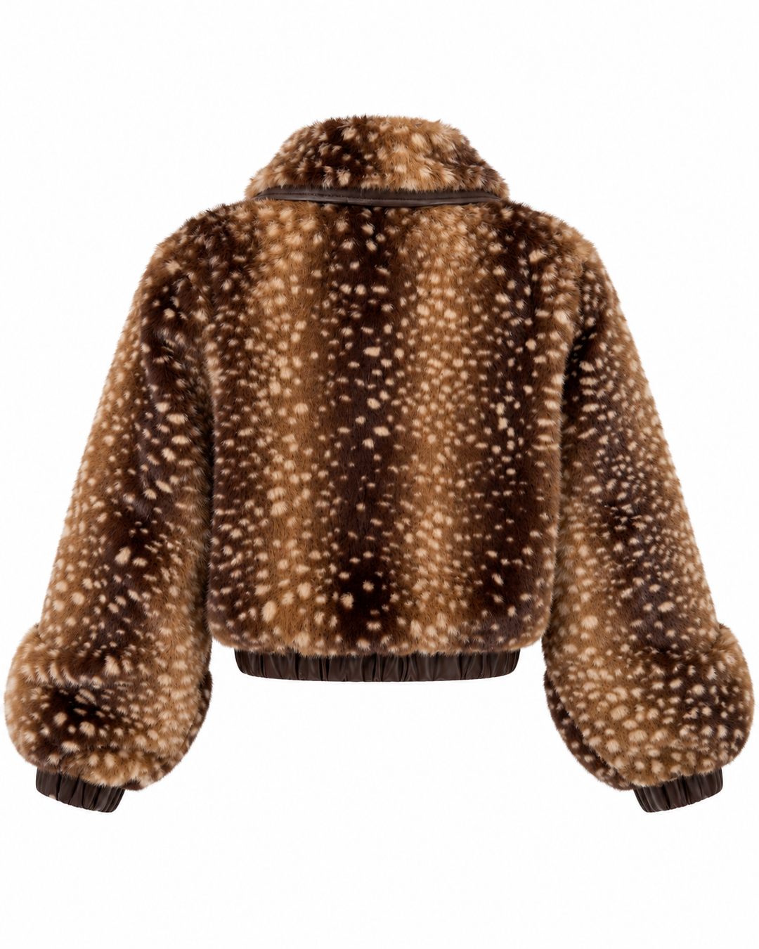 Textured Faux Fur Zip-Up Jacket