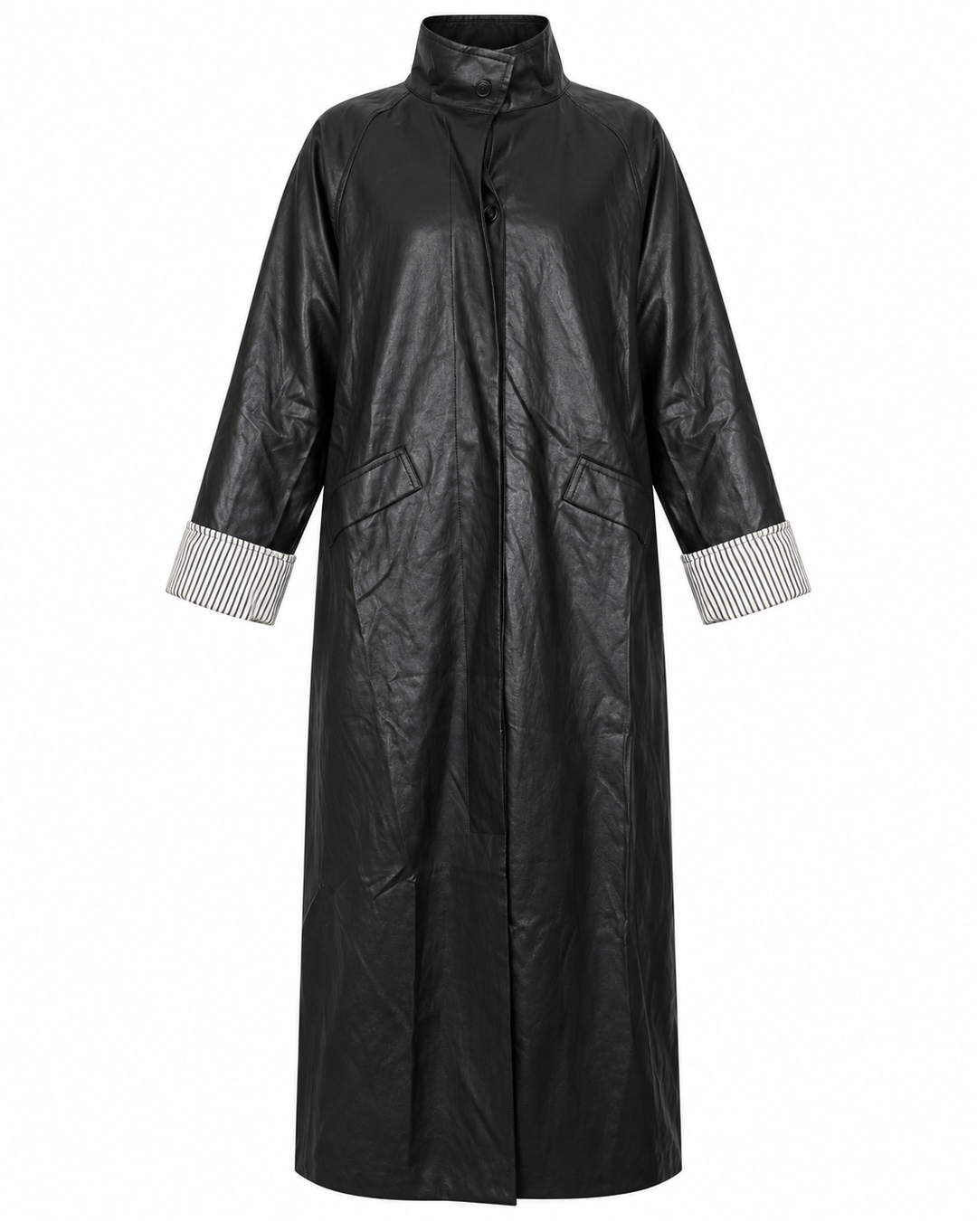 Textured Faux Leather Coat