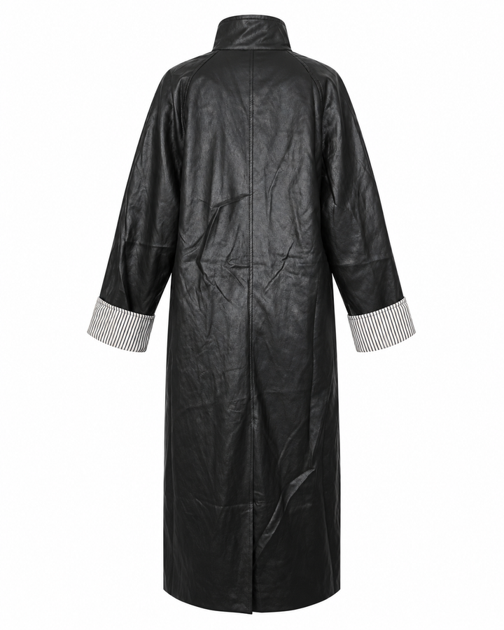 Textured Faux Leather Coat