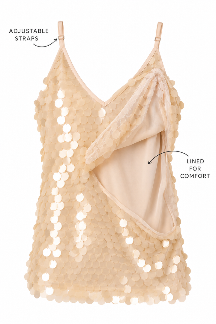 Sequin Cami Top with lining