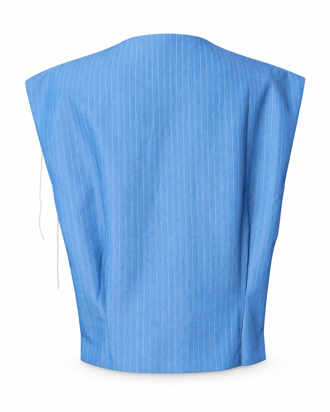 Pinstripe vest with tie detail
