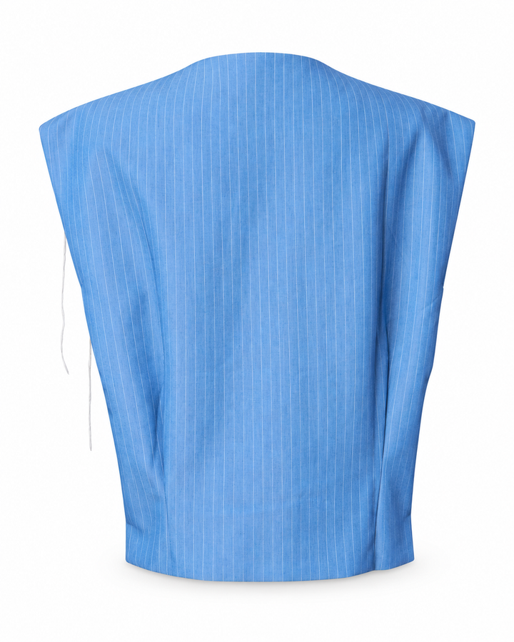 Pinstripe vest with tie detail