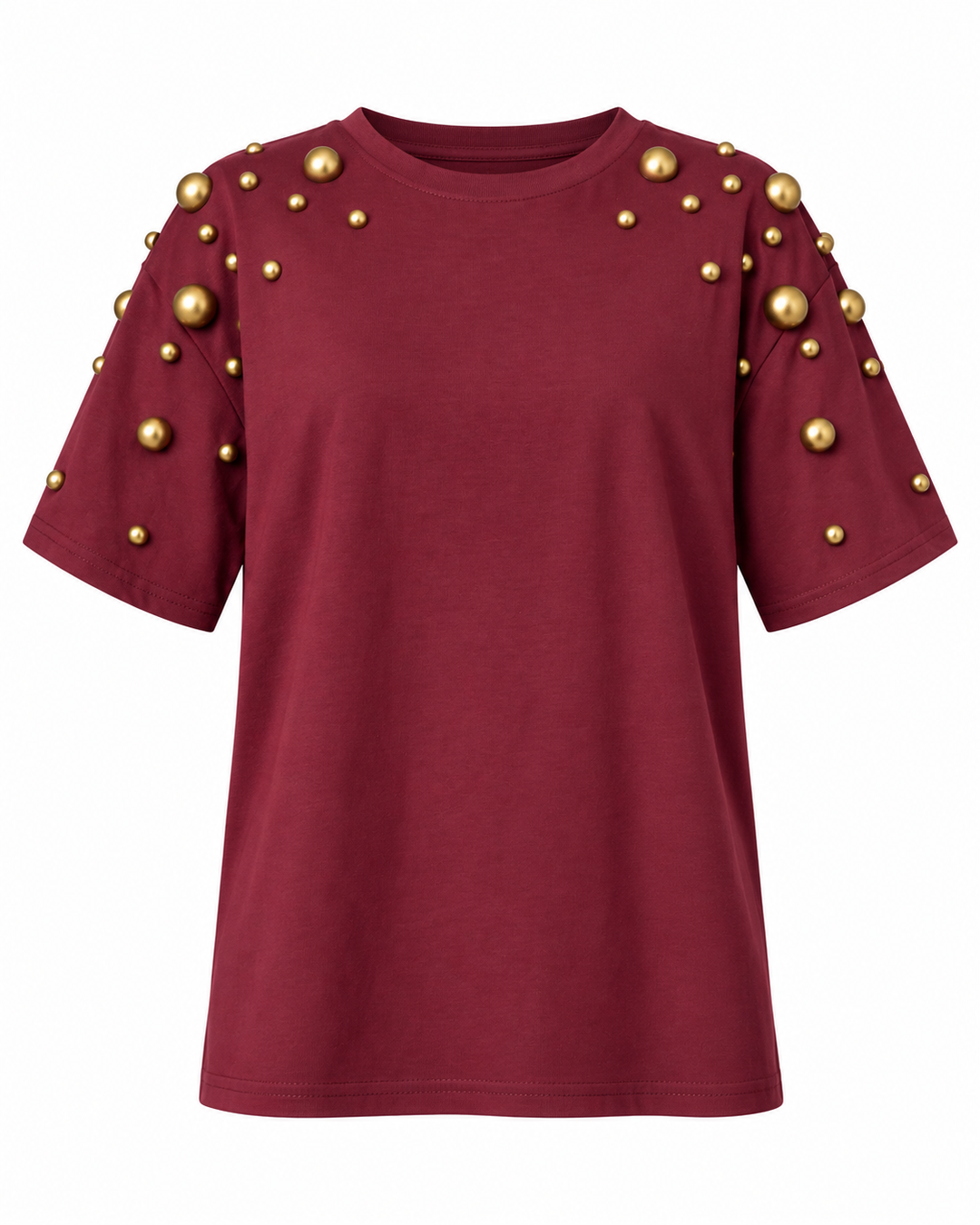 Gold Pearl Shoulder T-Shirt