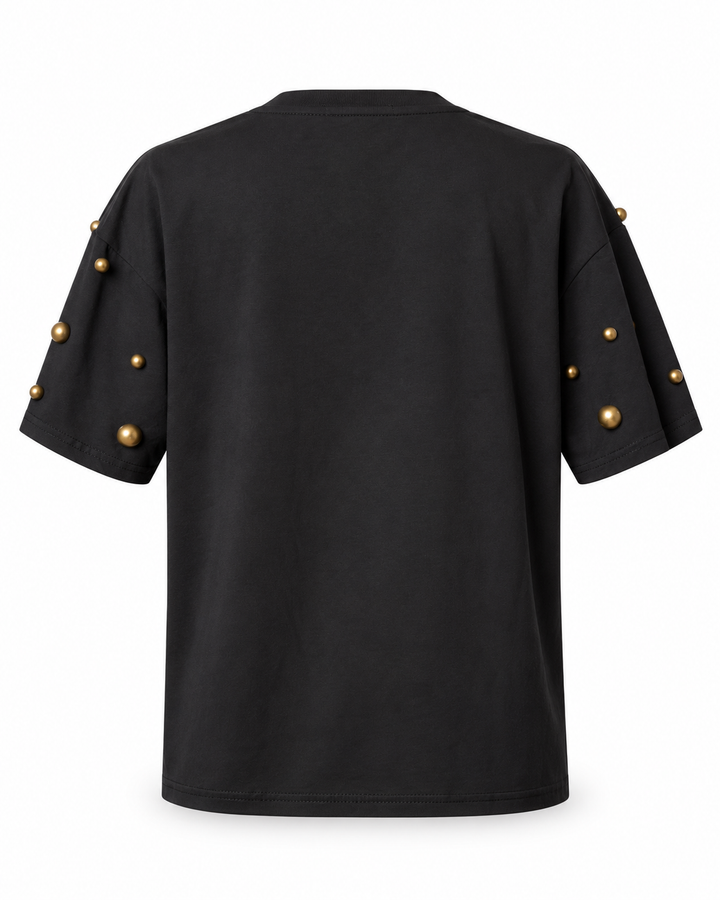 Gold Pearl Shoulder T-Shirt