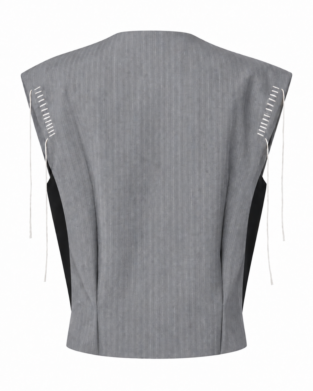 Pinstripe vest with tie detail