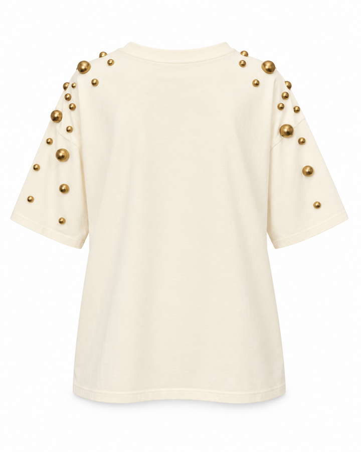 Gold Pearl Shoulder T-Shirt