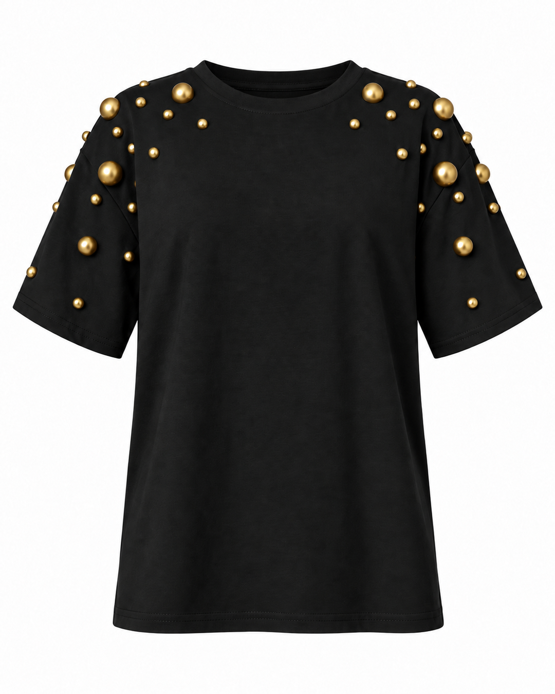 Gold Pearl Shoulder T-Shirt
