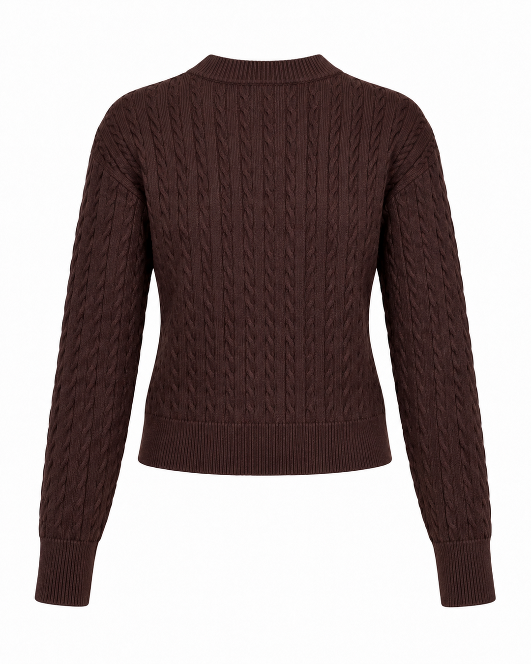 Gold & Pearl Statement Button Cable Knit Cardigan