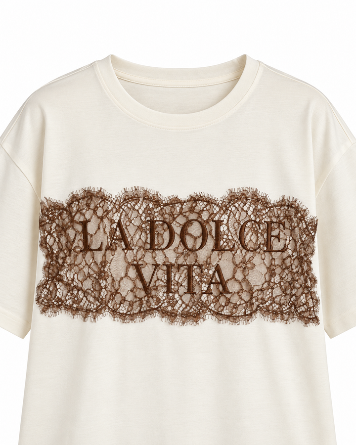 La Dolce Vita Lace Detail Tee