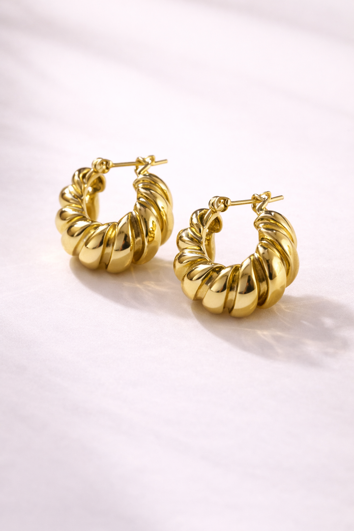 18K Gold Braided Earrings