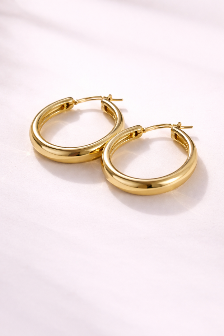 18K Gold Classic Hoop Earrings