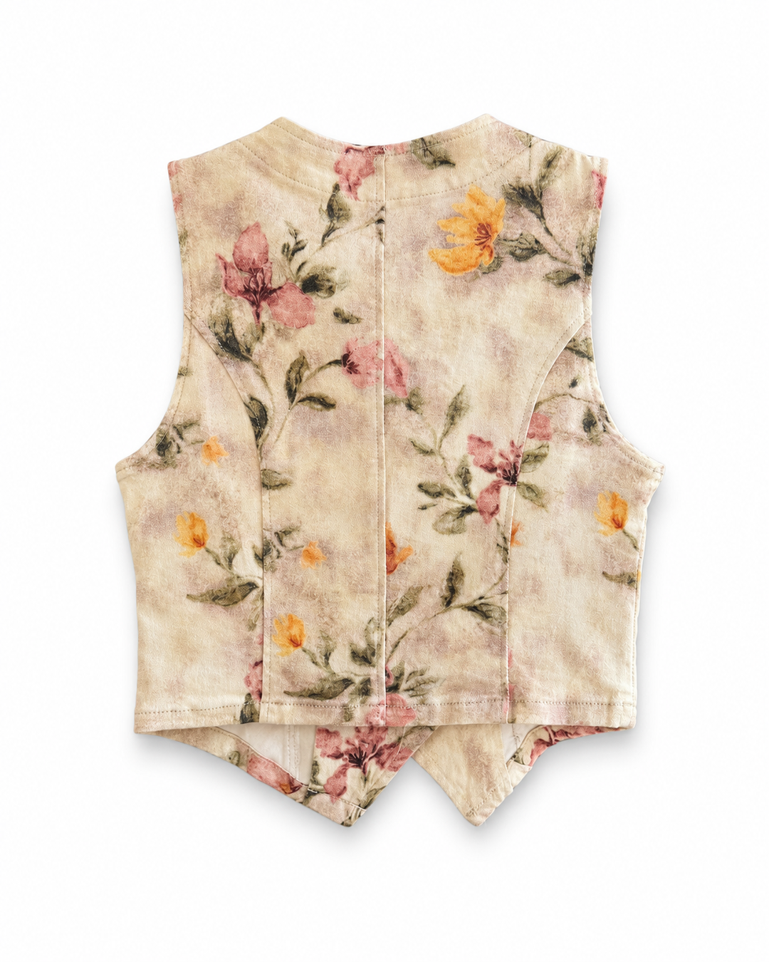 Floral Tailored Button Vest