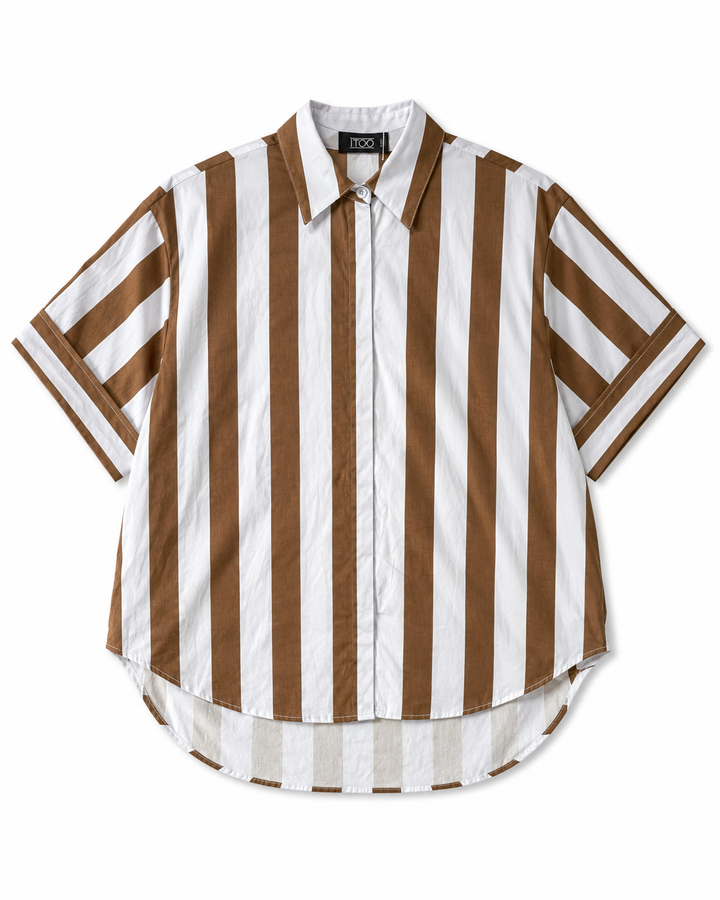 Oversized Vertical Stripe Shirt