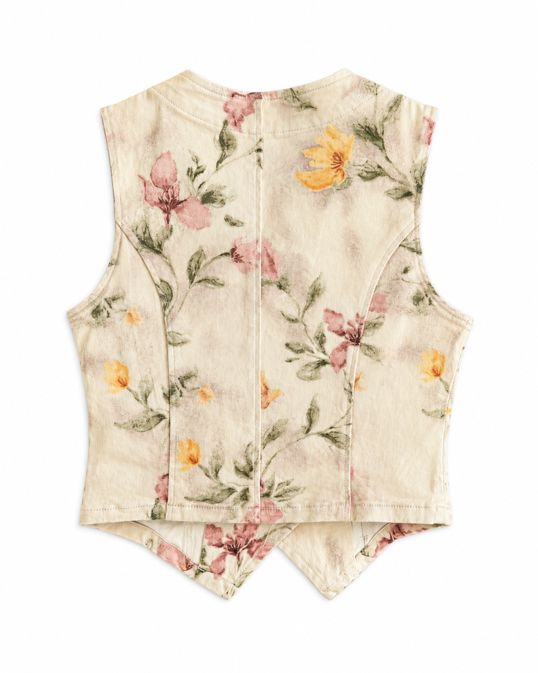 Floral Military-Inspired Vest