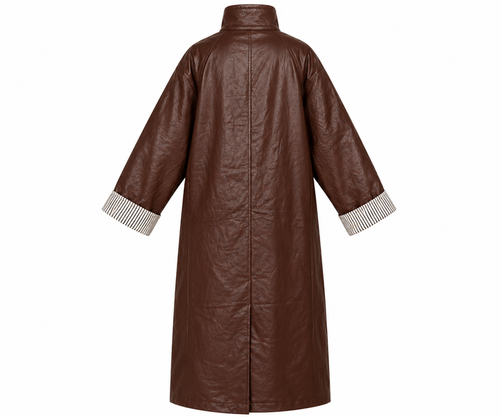 Textured Faux Leather Coat