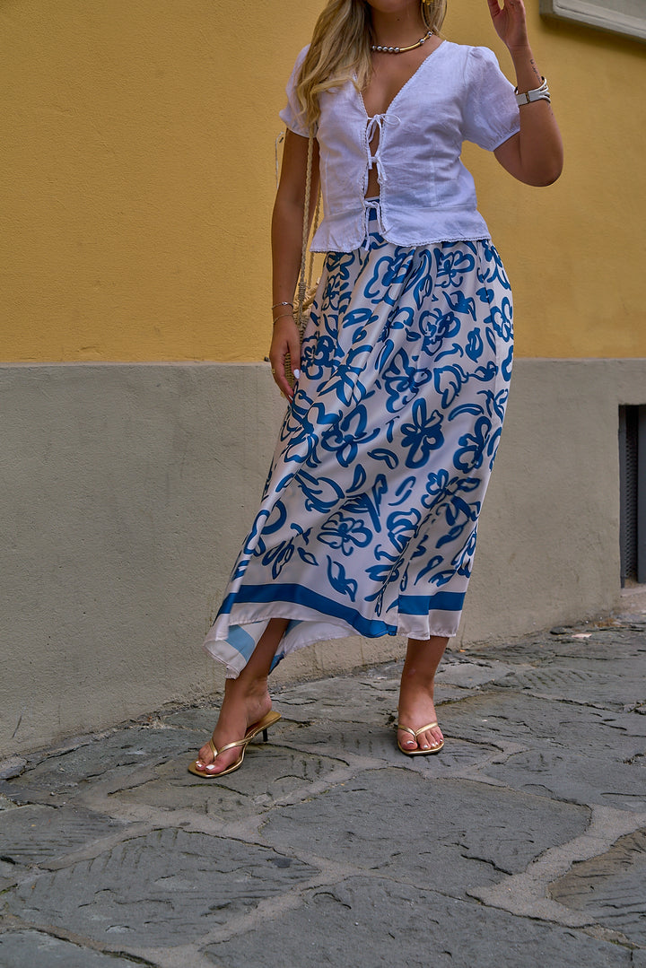 Printed Satin Skirt