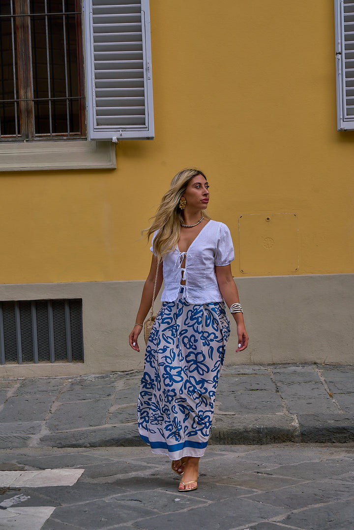 Printed Satin Skirt