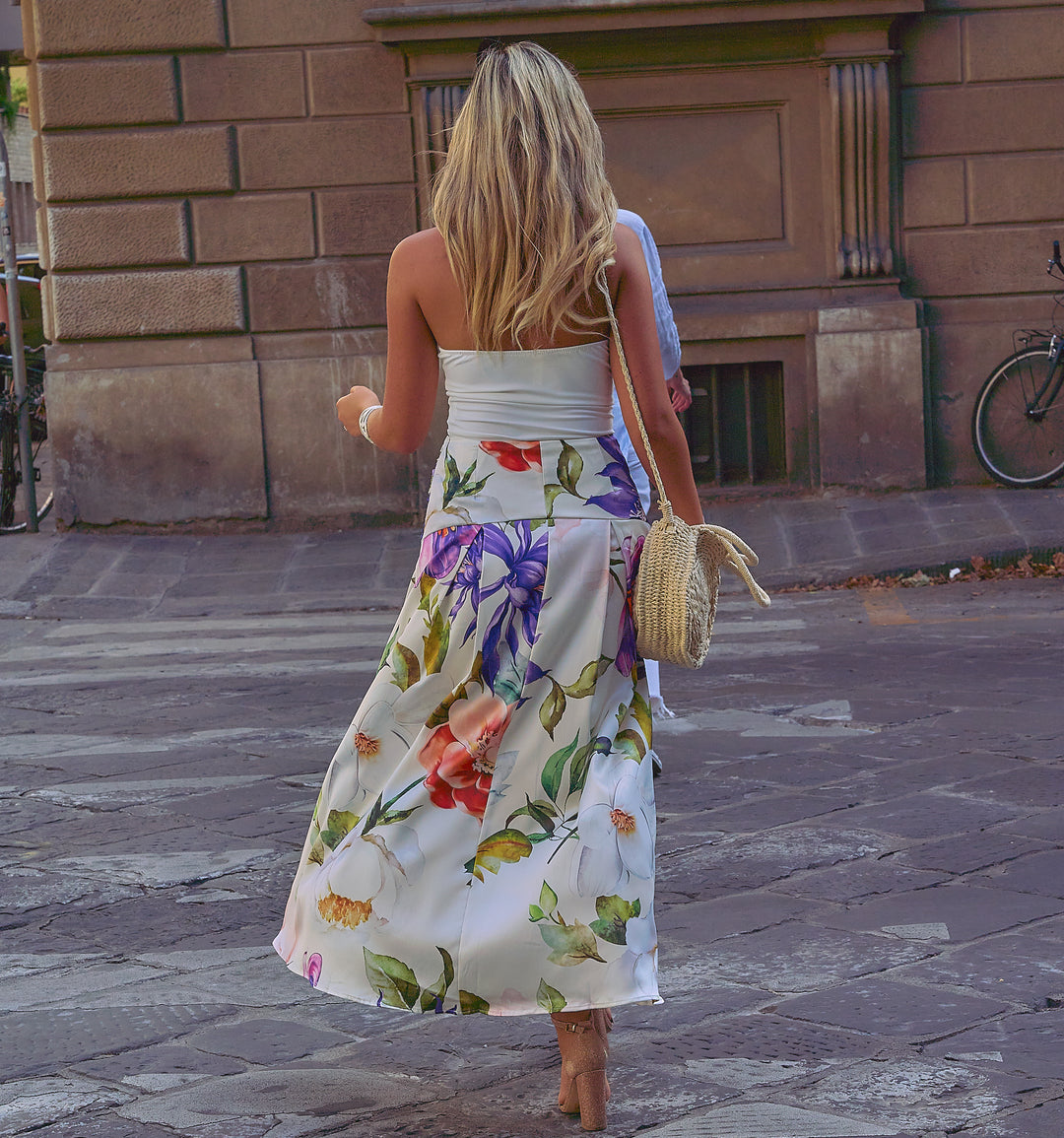 Floral Satin Skort