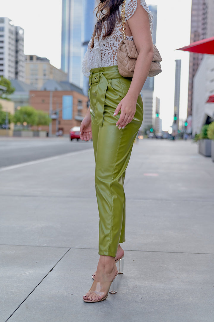 Leather Paperbag Pants