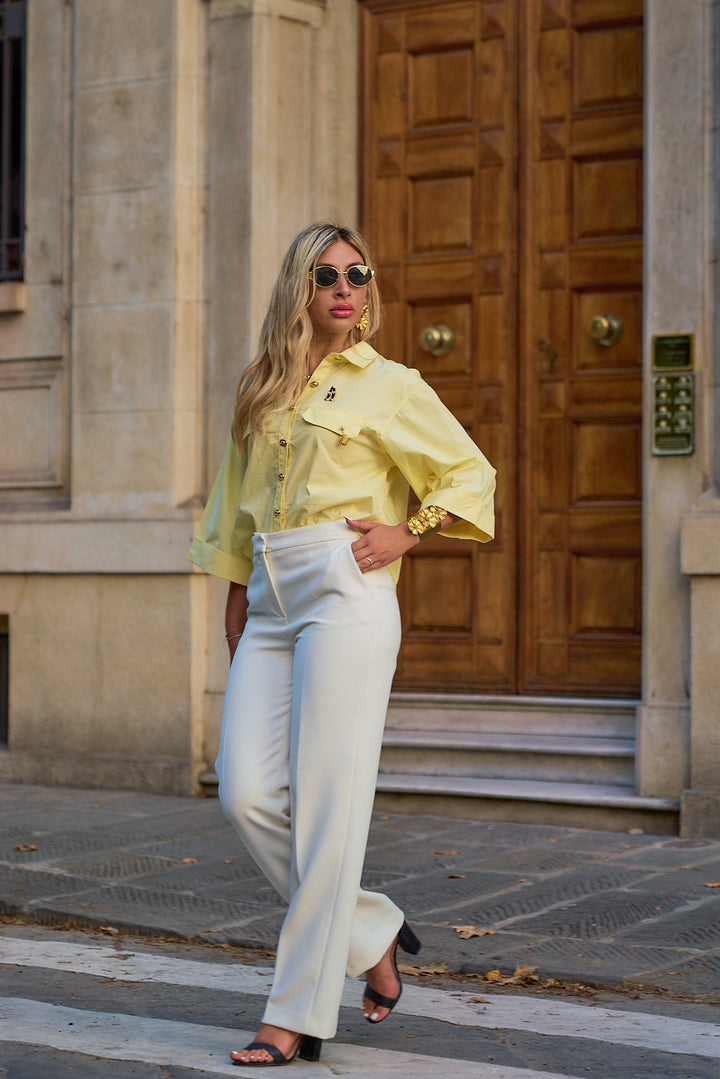 Collared Shirt with Pins Detail
