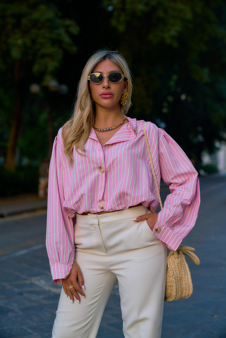 Striped Printed Bubble Top