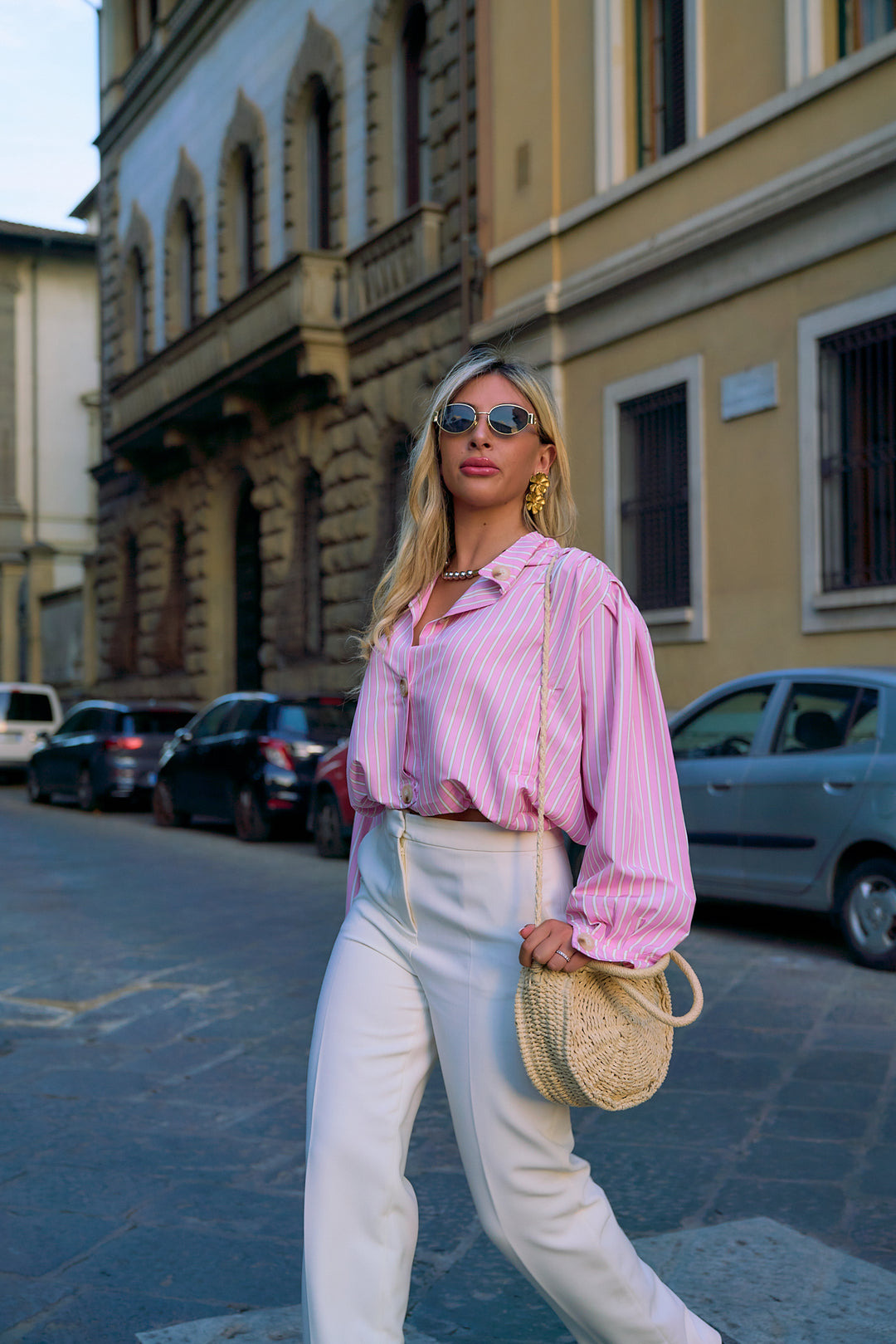 Striped Printed Bubble Top