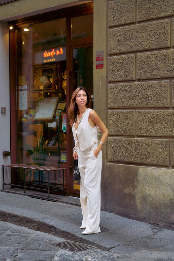 Marta Natural Linen Crop