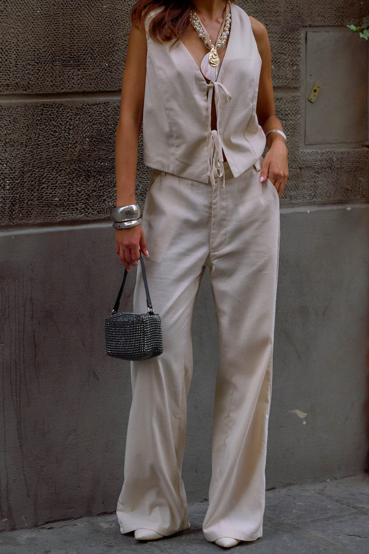 Marta Natural Linen Crop