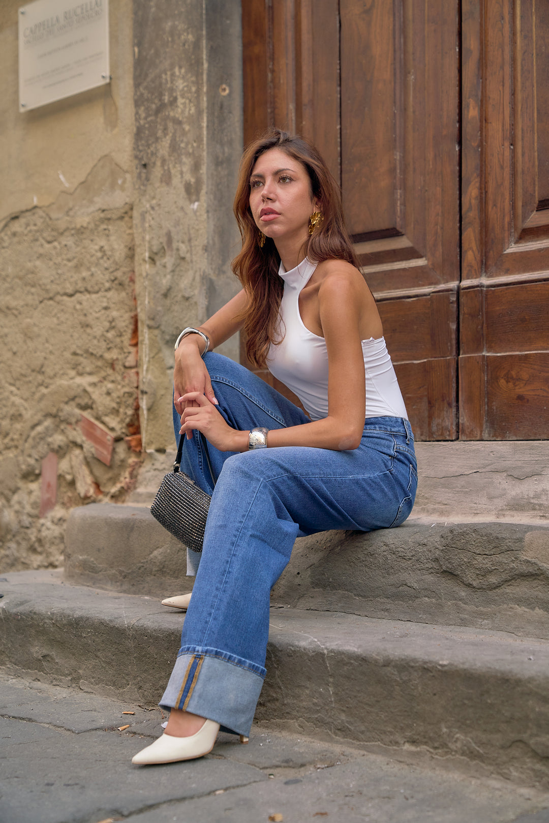 Folded High Waisted Jeans