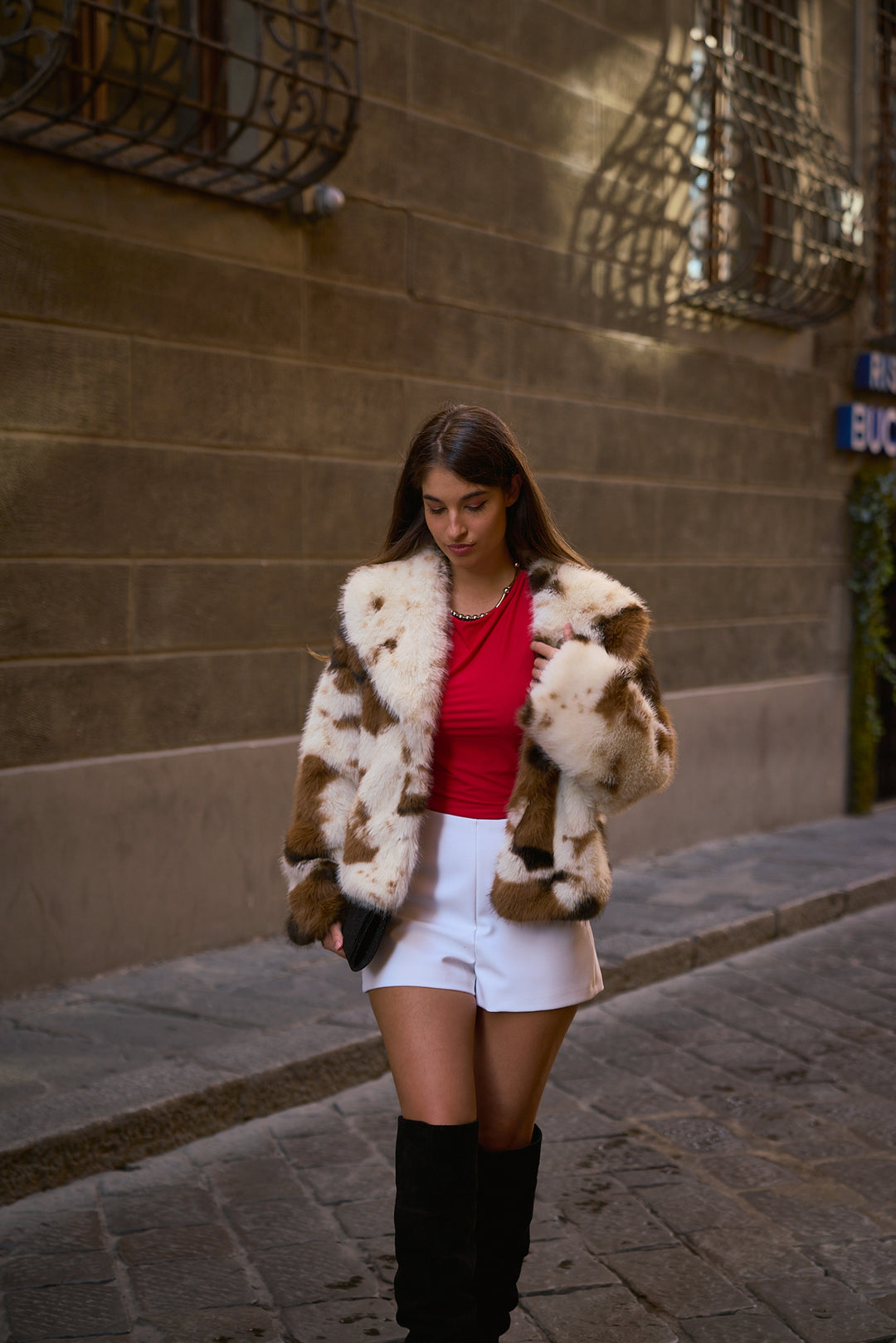 Clémence Short Multi-Tone Fur Coat