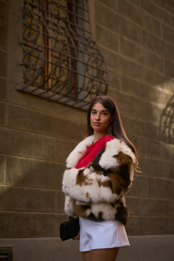 Clémence Short Multi-Tone Fur Coat