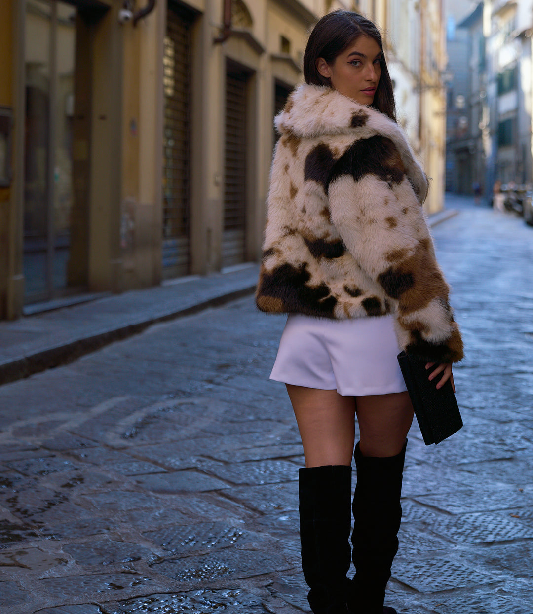 Clémence Short Multi-Tone Fur Coat