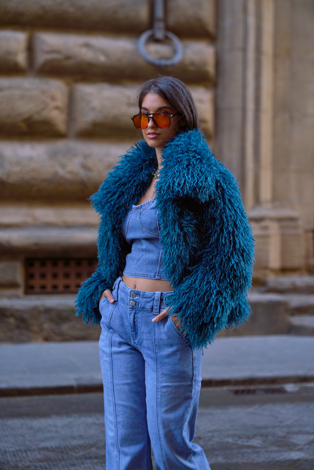 Alessia Curly Luxe Fur Coat