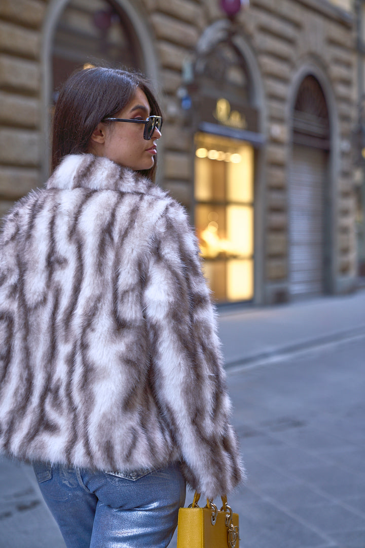 Giada Cream Mist Fur Coat