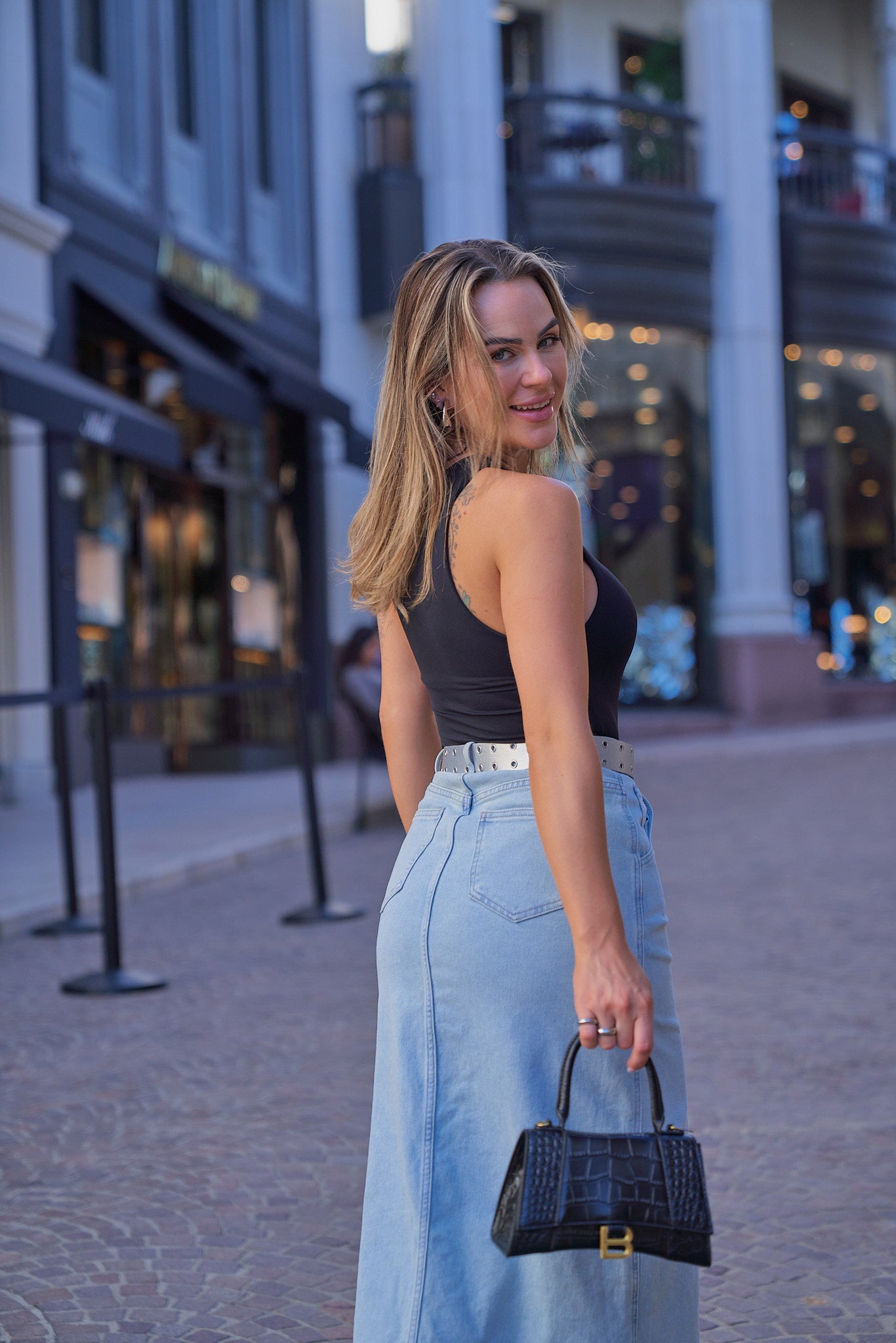 Belted Midi Denim Skirt – I Too Fashion