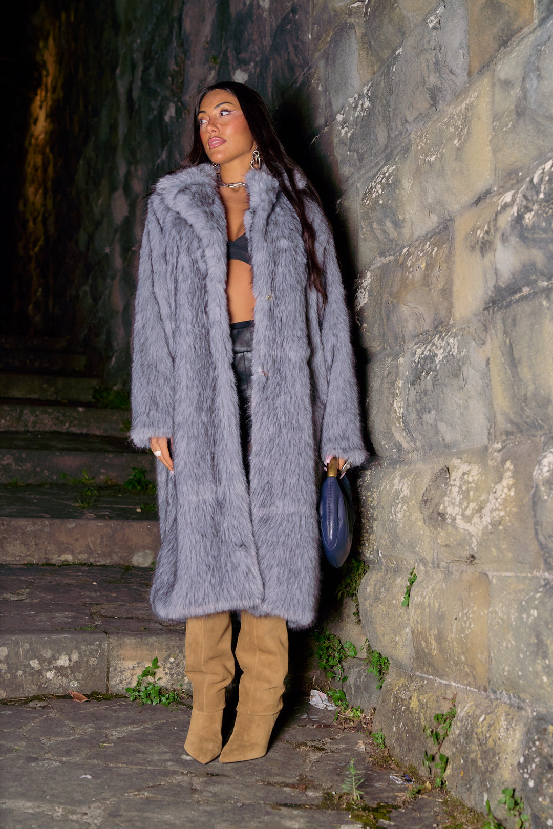 Alessia Grey Mist Long Coat
