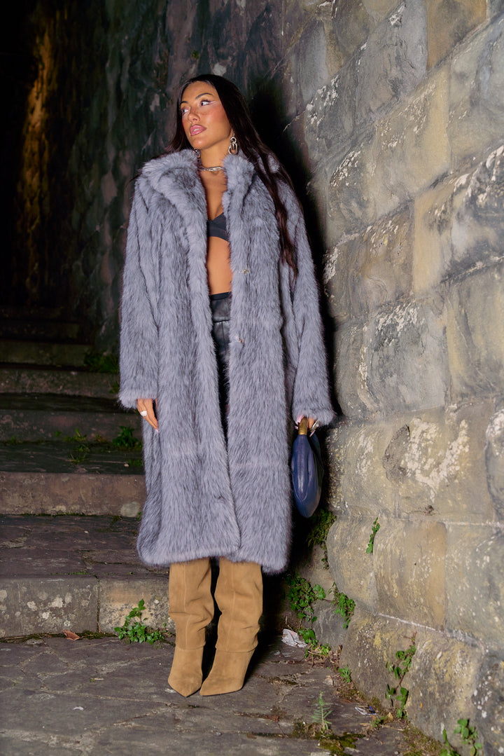 Alessia Grey Mist Long Coat