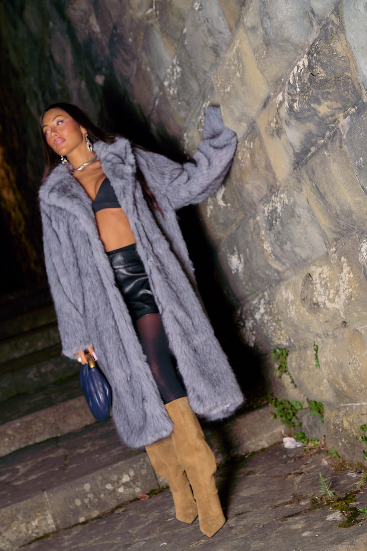 Alessia Grey Mist Long Coat