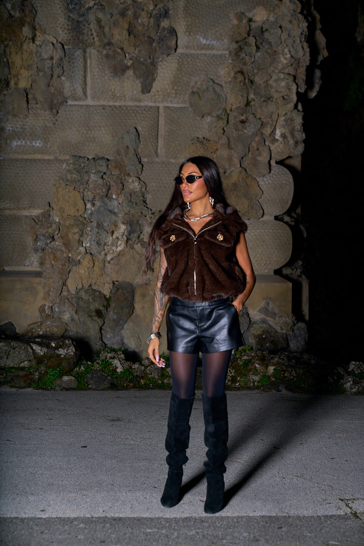 Vera Soft Hooded Crop Vest