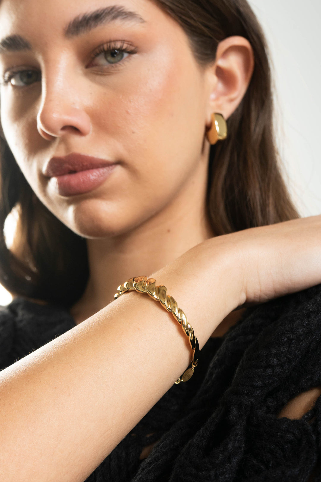 18K Gold Braided Chain Bracelet